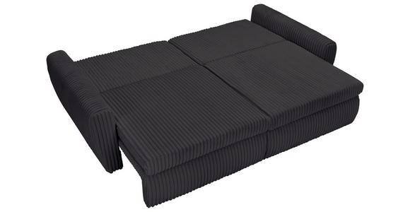 SCHLAFSOFA in Cord, Plüsch Schwarz  - Schwarz, MODERN, Kunststoff/Textil (240/90/120cm) - Carryhome