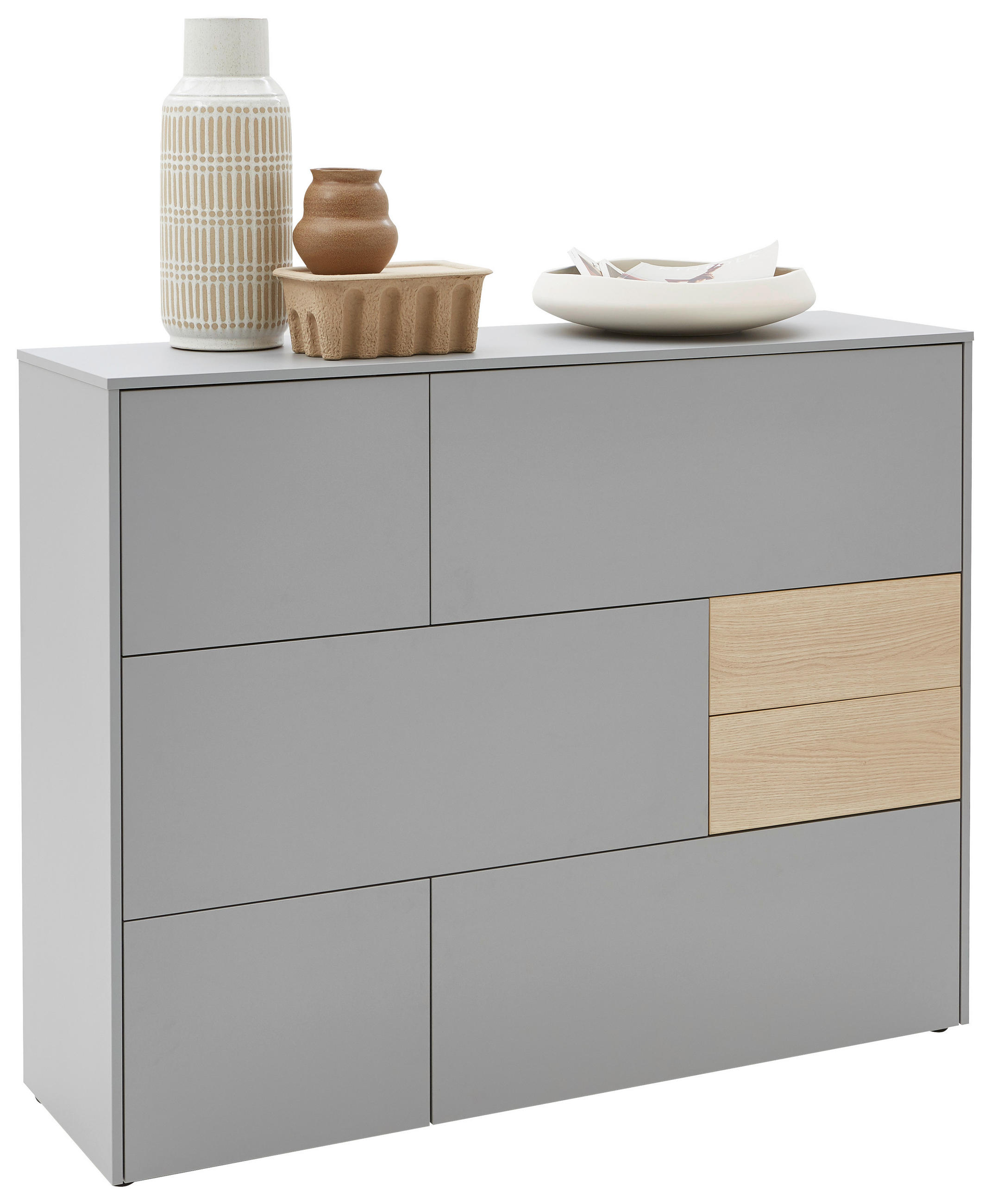 HIGHBOARD  in 139/109/41 cm  - Eichefarben/Schwarz, Design, Holzwerkstoff/Kunststoff (139/109/41cm) - Voleo