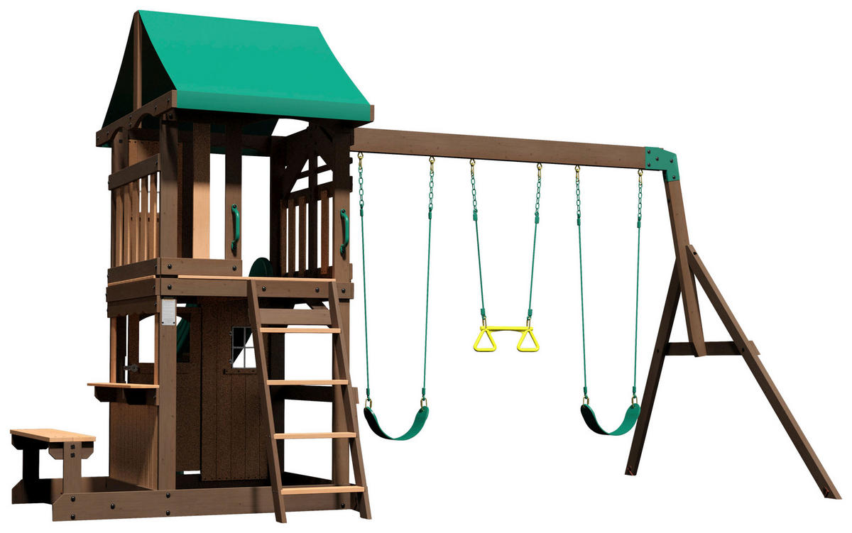 SPIELTURM 340/260/430 cm SPIELTURM LAKEWOOD  - Braun/Grün, Konventionell, Holz (340/260/430cm)