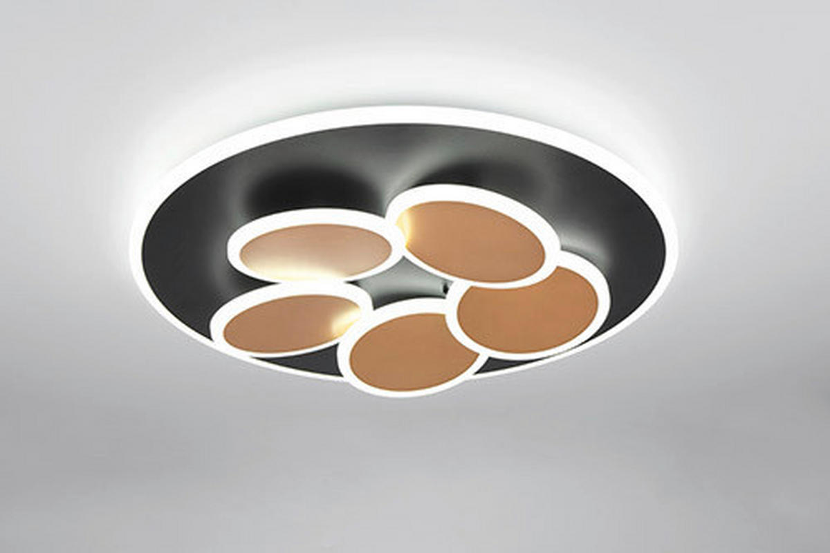 LED-DECKENLEUCHTE  49/7.5 cm    - Goldfarben/Schwarz, Design, Metall (49/7.5cm) - Trio Leuchten