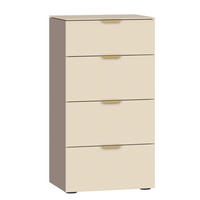 KOMMODE  in 45/87/43 cm  - Hellbraun/Creme, Design, Glas/Holzwerkstoff (45/87/43cm) - Jutzler