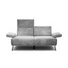 2-SITZER-SOFA Samt Hellgrau  - Hellgrau/Schwarz, Design, Textil/Metall (164-194/85/86-94cm) - SENSOO