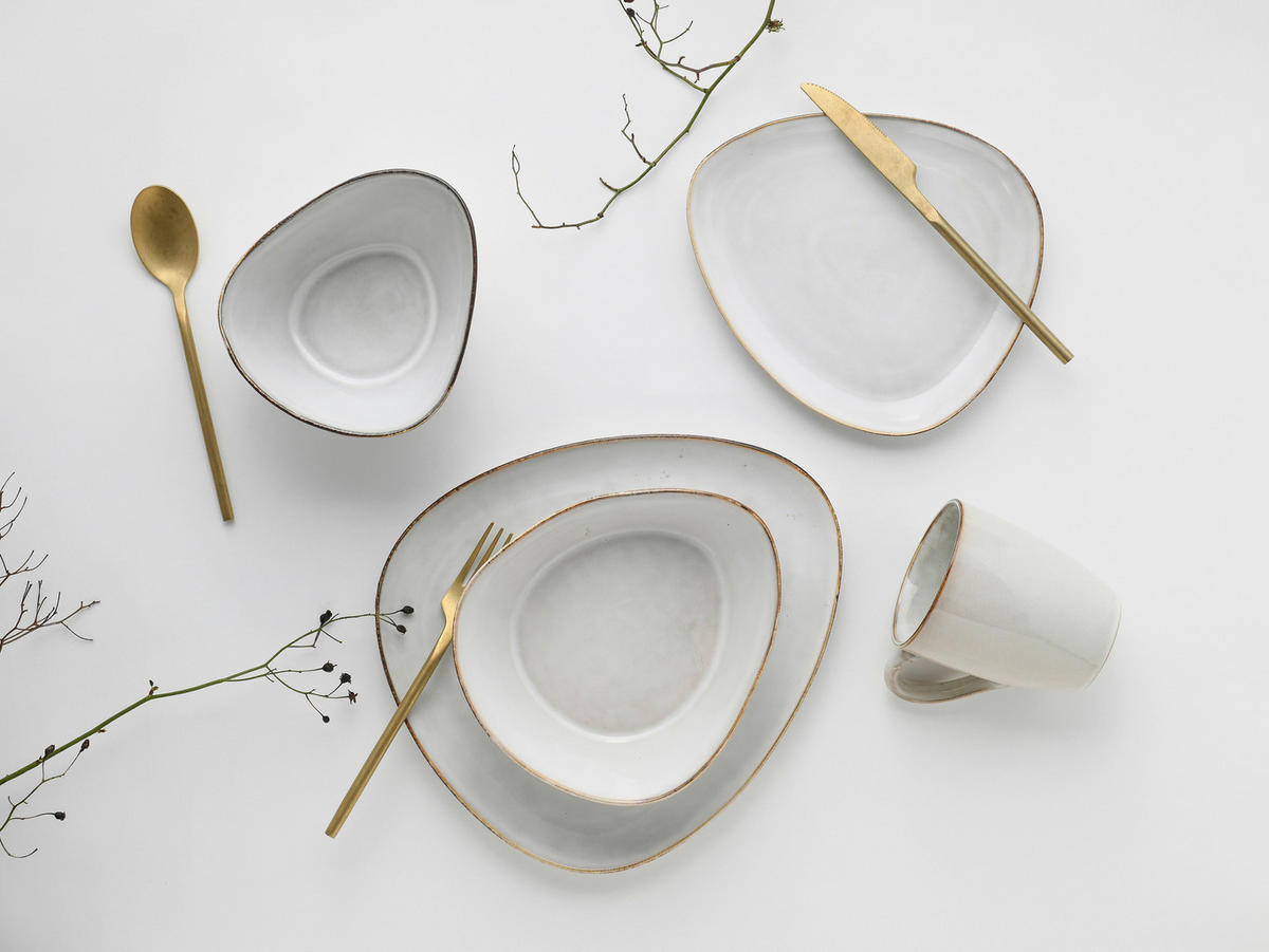 KOMBINOVANÁ SOUPRAVA, 10dílné, kamenina - bílá, Trend, keramika (34/29,5/36cm) - Creatable