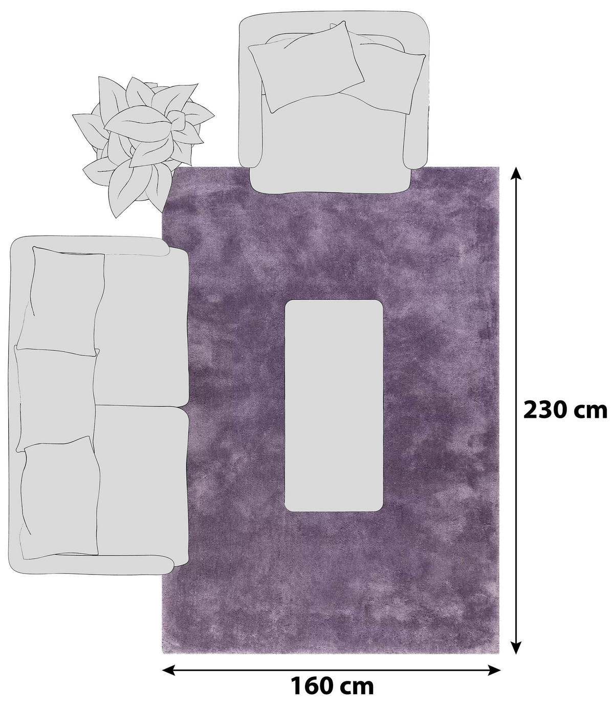 HOCHFLORTEPPICH 160/230 cm Relaxx Lila  - Lila, Basics, Textil (160/230cm) - Esprit