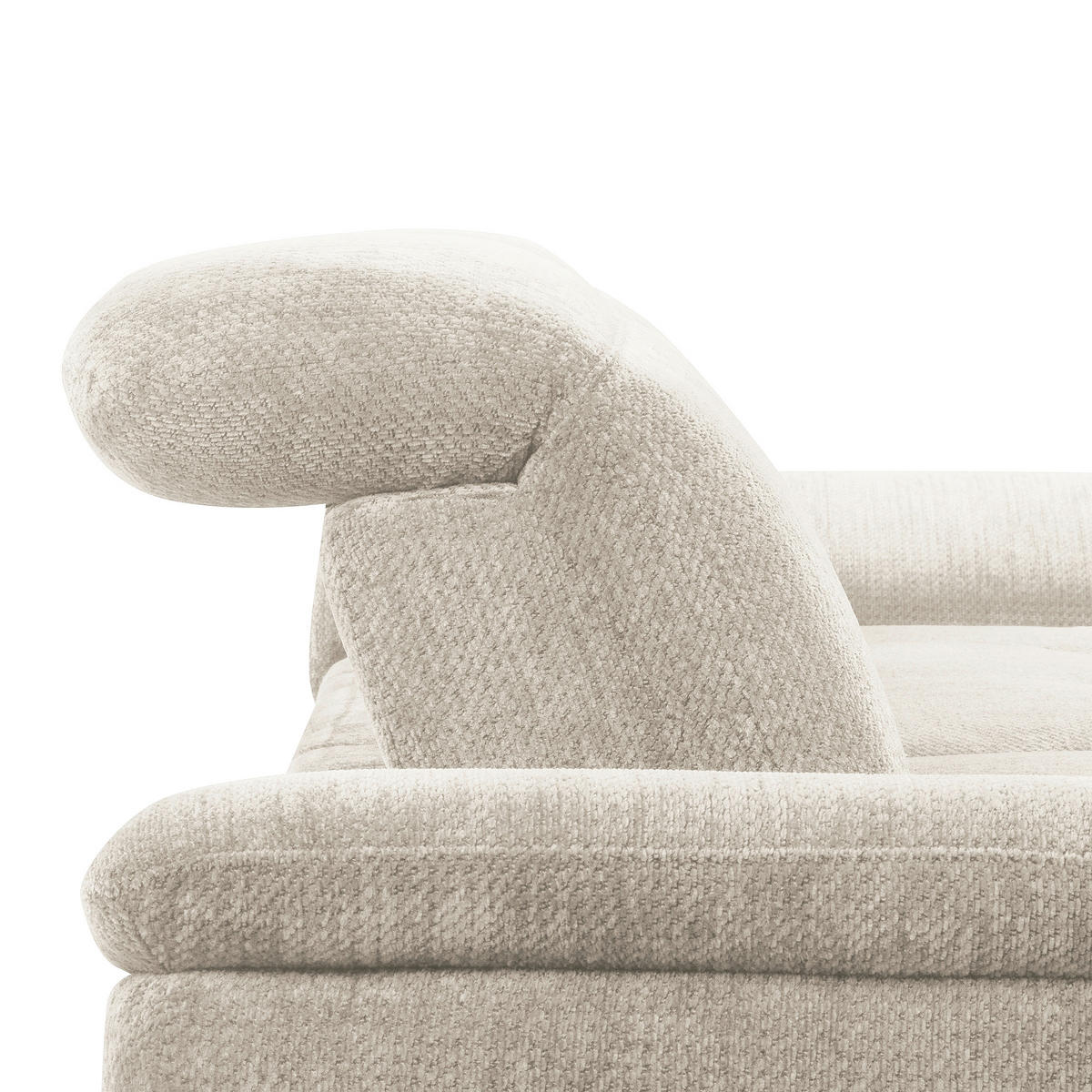 ECKSOFA   - Weiss/Schwarz, Design, Textil/Metall (268/195cm) - Livetastic