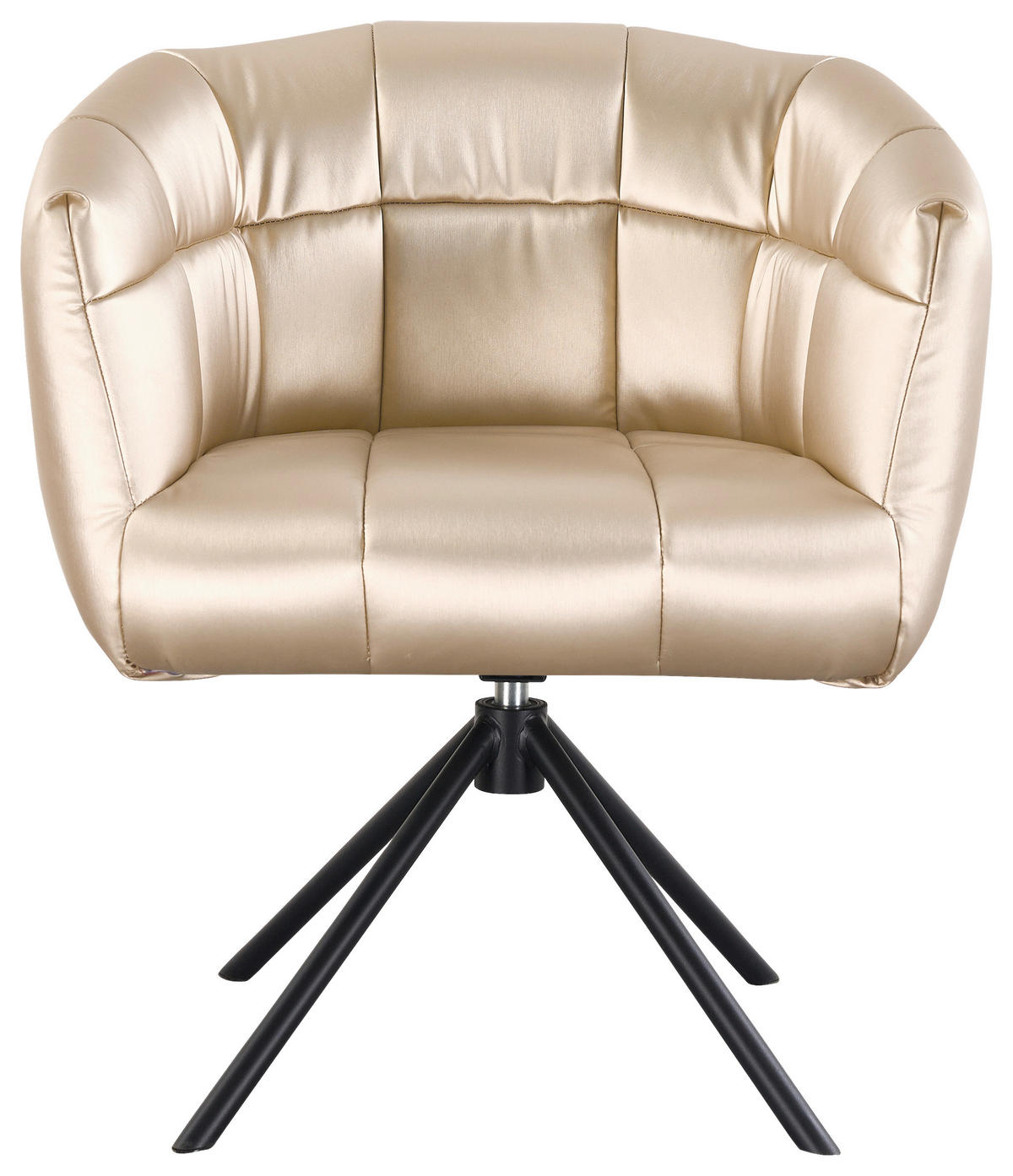 ARMLEHNSTUHL  Sitzfläche 360° drehbar Webstoff  - Champagner/Schwarz, Design, Textil/Metall (67/79/64cm) - Novel