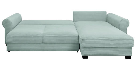 ECKSOFA Salbeigrün Cord  - Salbeigrün/Schwarz, KONVENTIONELL, Kunststoff/Textil (318/197cm) - Hom`in