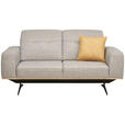 2-SITZER-SOFA in Struktur Beige  - Beige/Schwarz, Design, Holz/Textil (174/76-97/102cm) - Novel