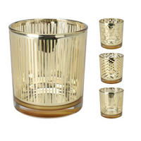VÄRMELJUSGLAS  - guldfärgad, glas (7/8cm)