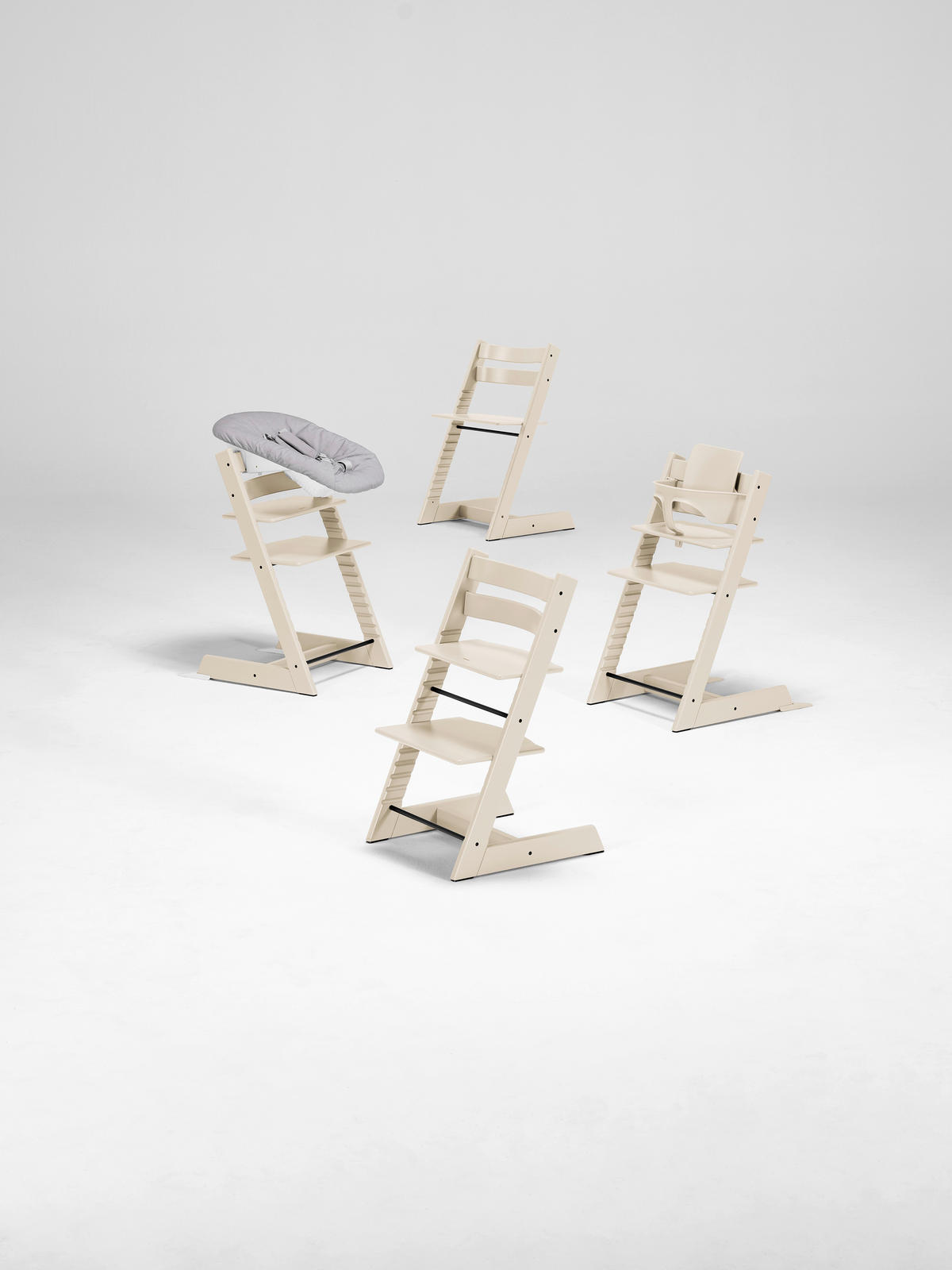HOCHSTUHL-SET Tripp Trapp Bundles  - Perlmutt, Basics, Holz (87/65/46cm) - Stokke