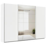 SCHWEBETÜRENSCHRANK  in Weiß  - Alufarben/Weiß, KONVENTIONELL, Glas/Holzwerkstoff (315/229/62cm) - Xora