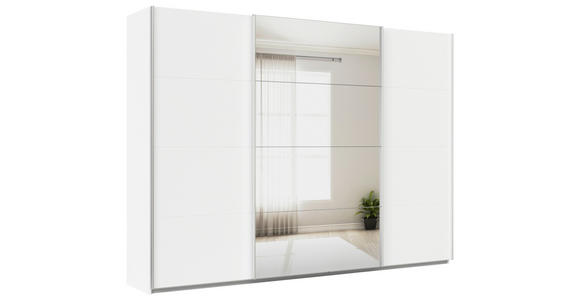 SCHWEBETÜRENSCHRANK in Weiß - Alufarben/Weiß, KONVENTIONELL, Glas/Holzwerkstoff (315/210/62cm) - Xora