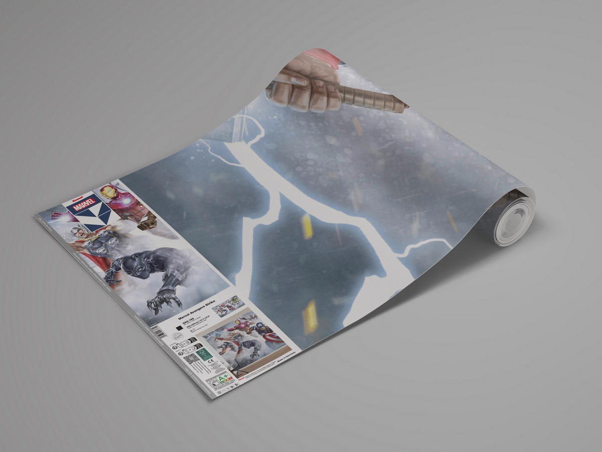 FOTOTAPETE AVENGERS STRIKE  - Naturfarben, Design, Textil (450/250cm) - Marvel