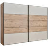 SCHWEBETÜRENSCHRANK  in Champagner, Eichefarben  - Schieferfarben/Champagner, KONVENTIONELL, Holzwerkstoff (300/217/68cm) - Voleo