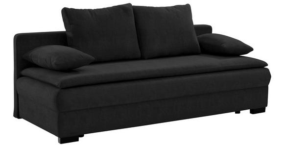 SCHLAFSOFA Samt Schwarz  - Schwarz, KONVENTIONELL, Kunststoff/Textil (207/94/90cm) - Carryhome