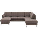 WOHNLANDSCHAFT in Flachgewebe Braun  - Chromfarben/Braun, KONVENTIONELL, Textil/Metall (168/305/200cm) - Voleo