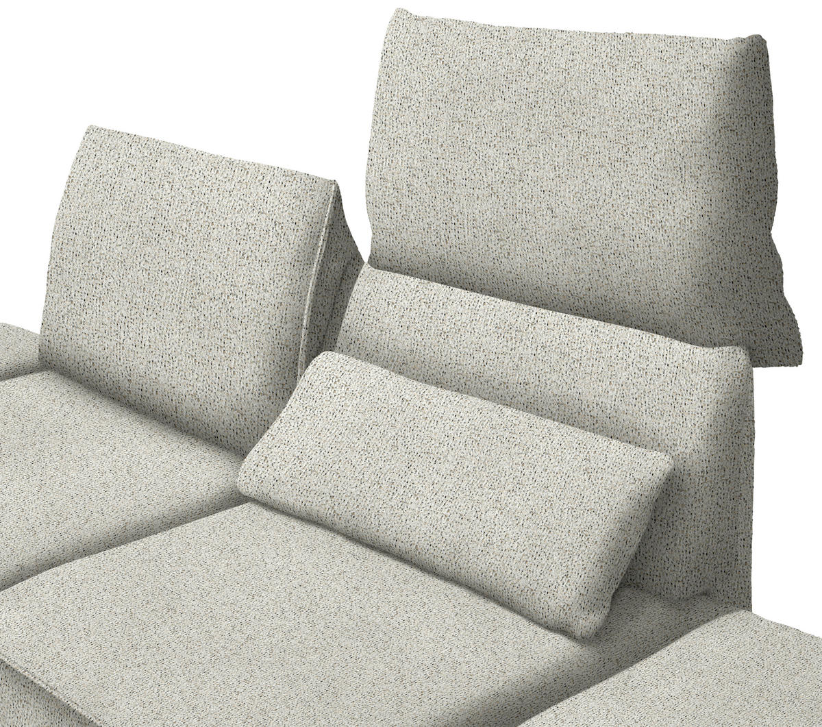 ECKSOFA Chenille Creme  - Creme/Schwarz, Design, Holz/Textil (132/240cm) - Koinor