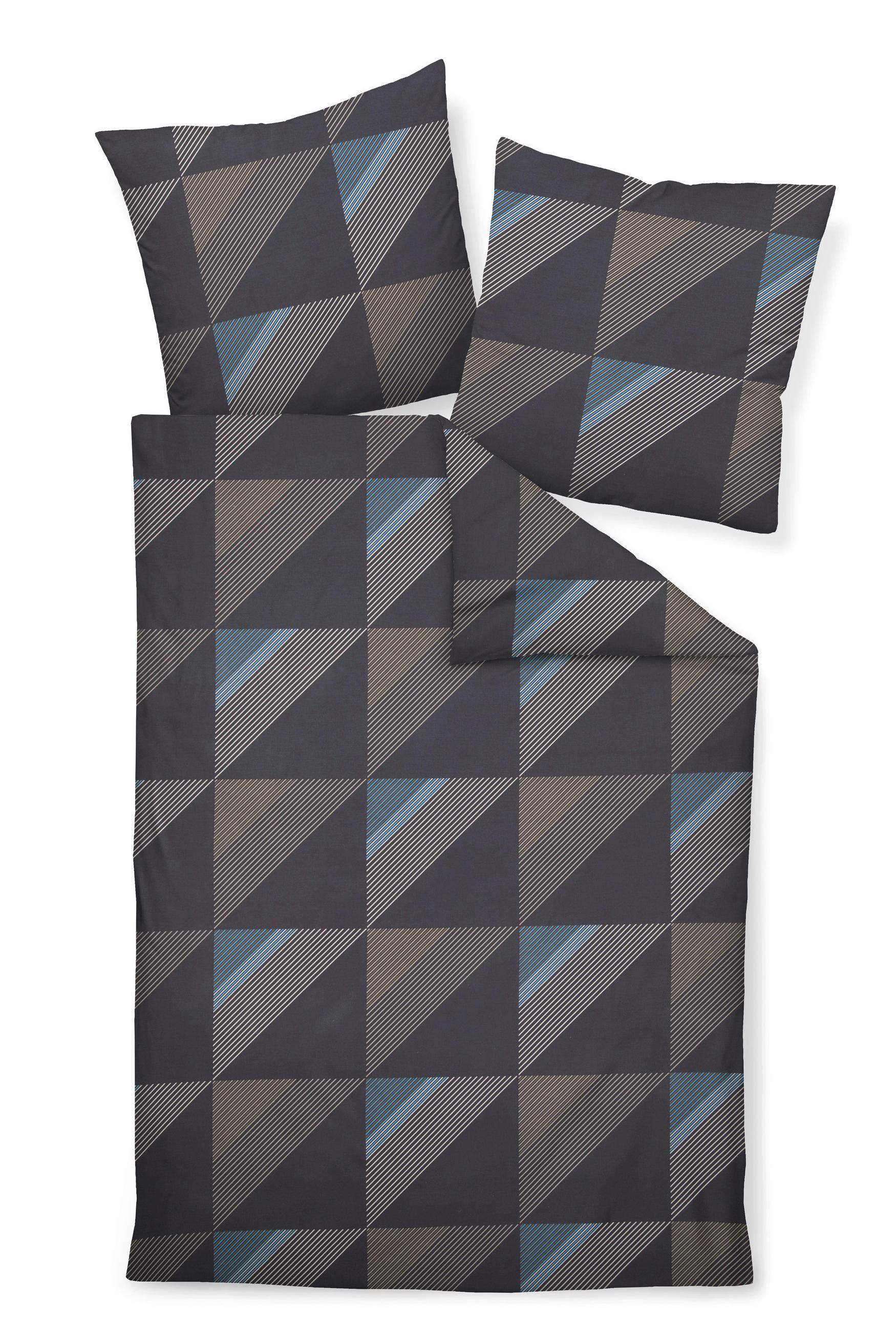 BETTWÄSCHE J.D. Makosatin 135/200 cm  - Blau/Dunkelblau, Design, Textil (135/200cm) - Janine