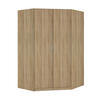 ECKSCHRANK in  - Silberfarben/Sonoma Eiche, Design, Holzwerkstoff/Kunststoff (117/197/52,2cm) - Boxxx