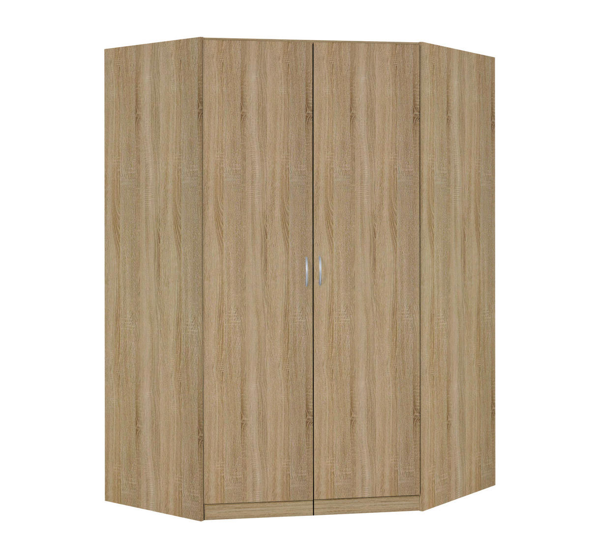 ECKSCHRANK in  - Silberfarben/Sonoma Eiche, Design, Holzwerkstoff/Kunststoff (117/197/52,2cm) - Boxxx