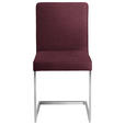 SCHWINGSTUHL  in Stahl Mikrofaser  - Edelstahlfarben/Bordeaux, Design, Textil/Metall (45/91/58cm) - Moderano