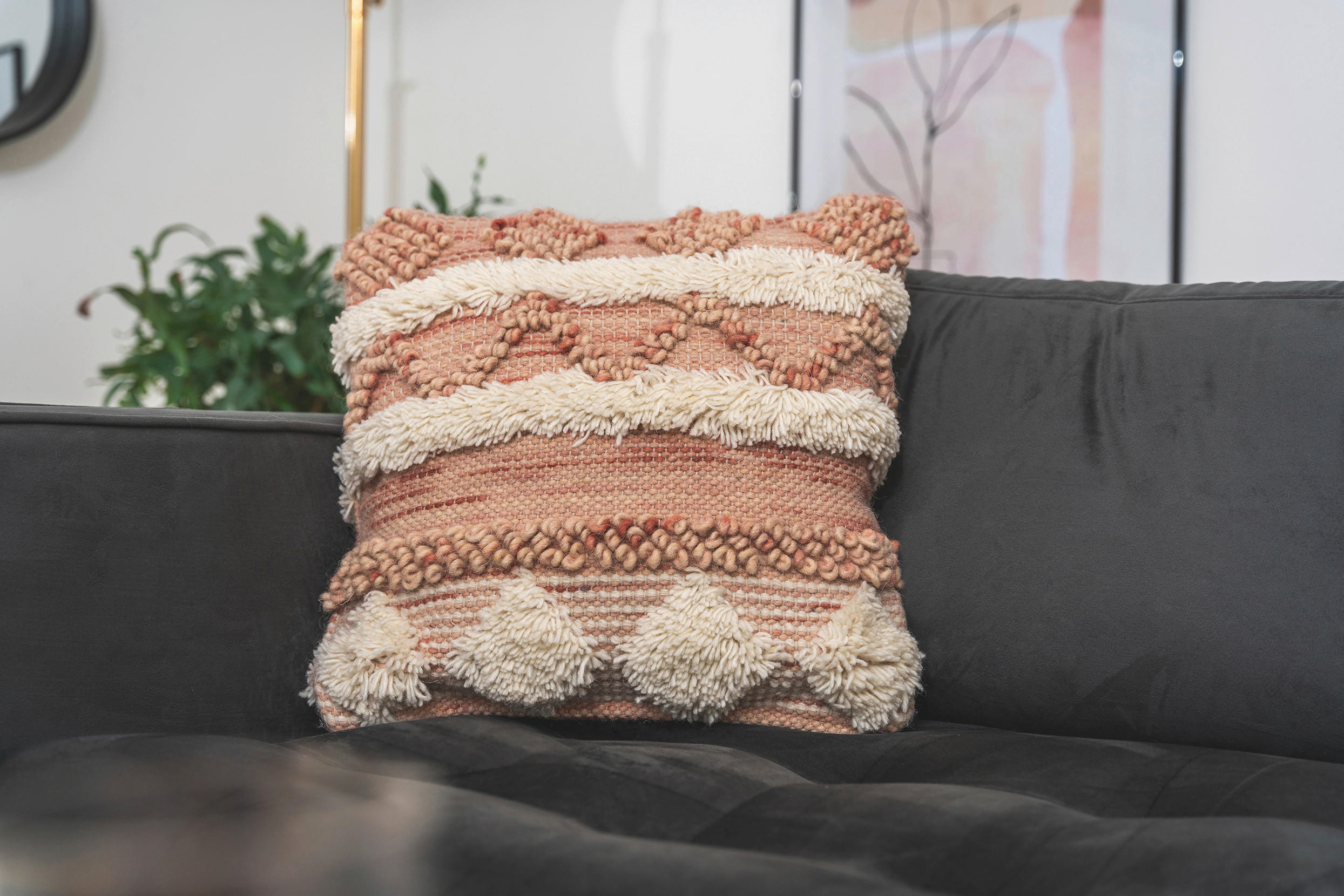 DEKORAČNÍ POLŠTÁŘ  - růžová/krémová, Konvenční, textil (45/45/15cm)