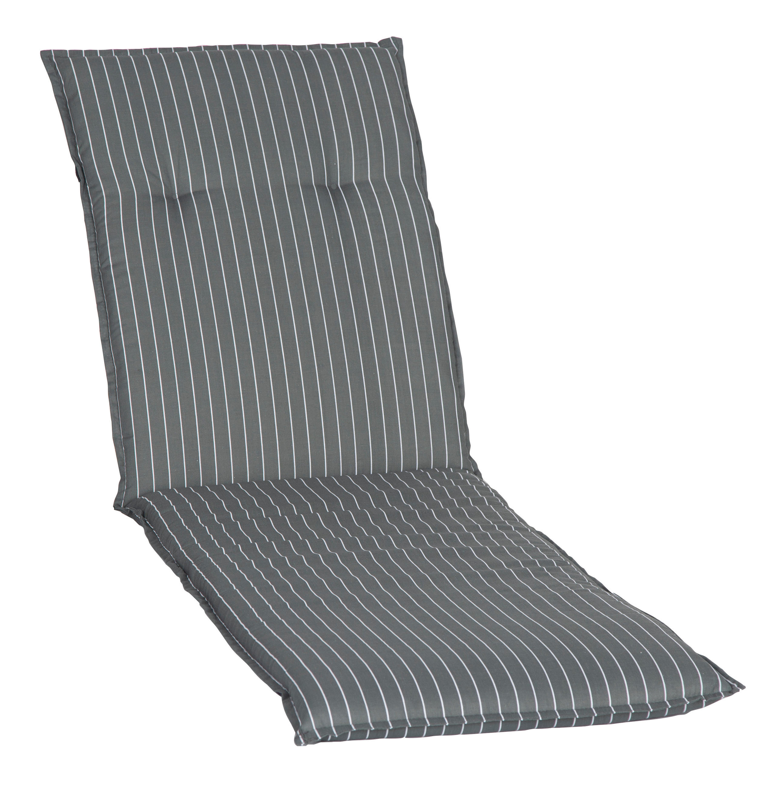 LIEGENAUFLAGE in Grau, Weiss Streifen  - Weiss/Grau, Basics, Textil (193/60/6cm) - Gardenson