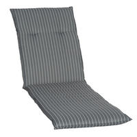 LIEGENAUFLAGE in Grau, Weiss Streifen  - Weiss/Grau, Basics, Textil (193/60/6cm) - Gardenson