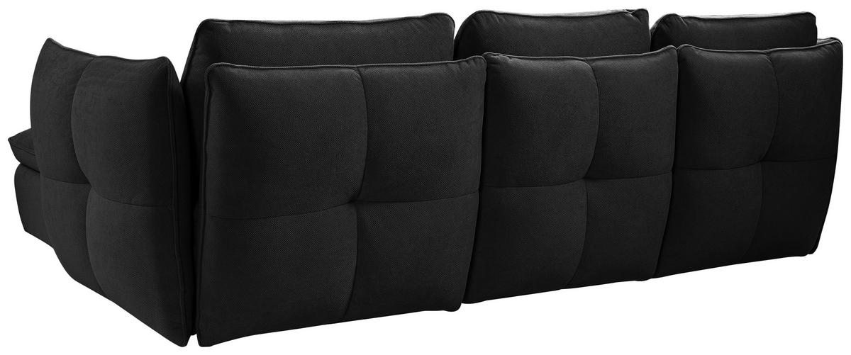 ECKSOFA in Schwarz  - Schwarz, Modern, Textil/Metall (262/178cm) - MID.YOU