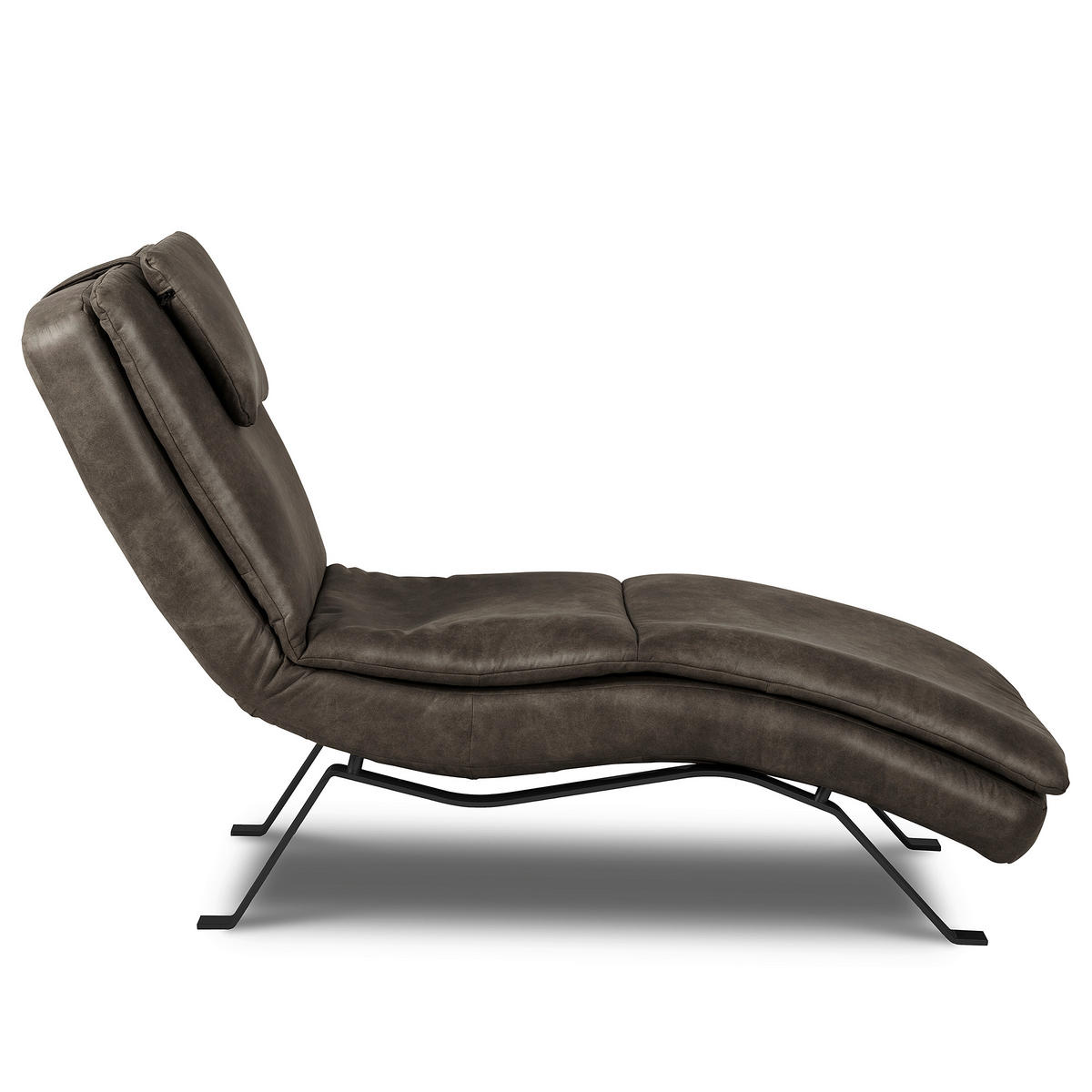 RELAXLIEGE Echtleder Fango  - Fango/Schwarz, Design, Leder/Metall (65/95/171cm) - Celina Home