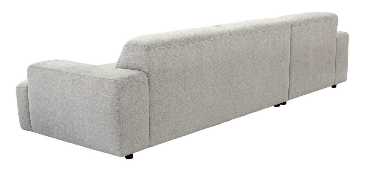 ECKSOFA Silberfarben Flachgewebe Rücken echt  - Silberfarben/Schwarz, KONVENTIONELL, Kunststoff/Textil (184/294cm) - Hom`in