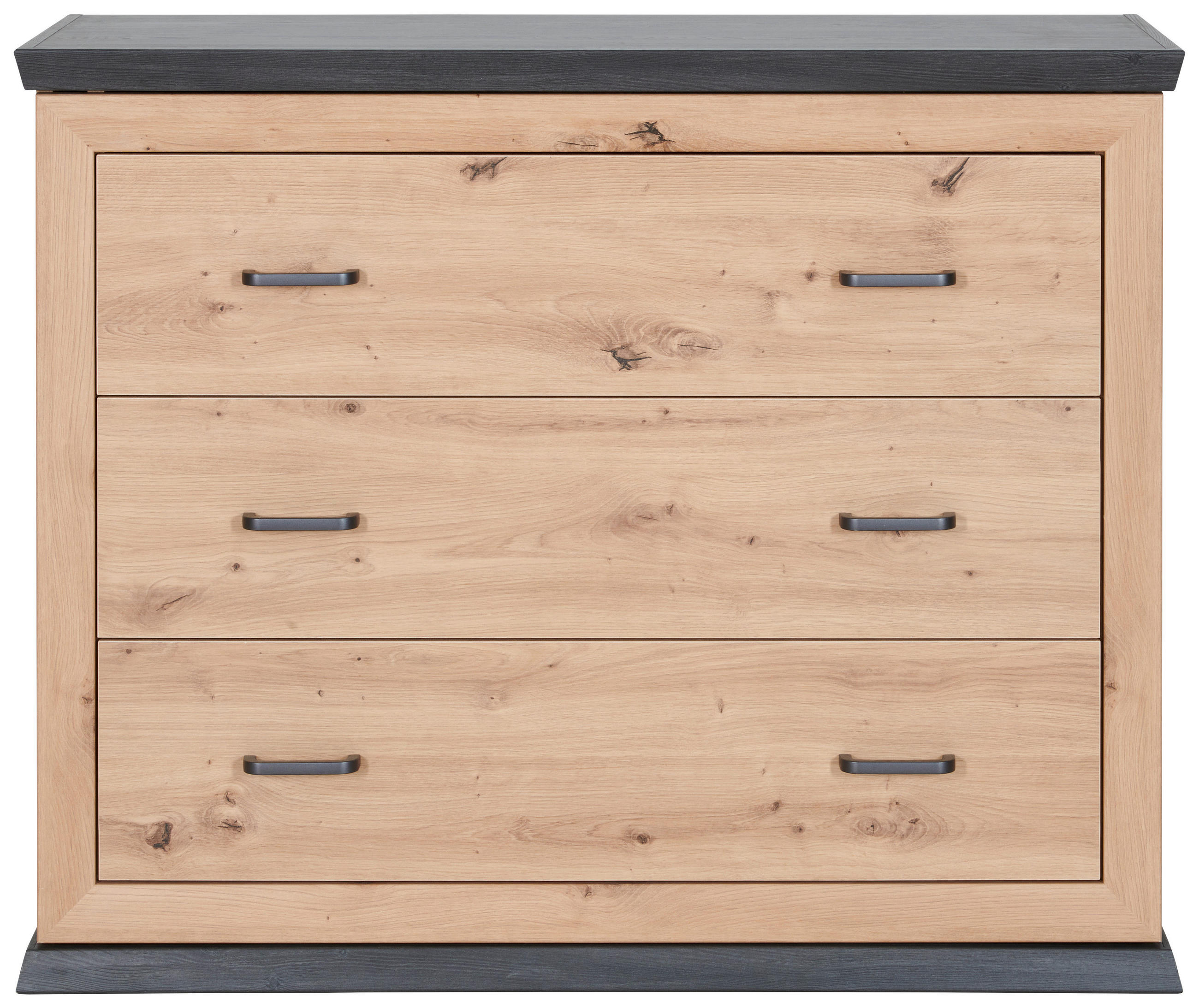 PELENKÁZÓ KOMÓD Benton  - tölgyfa színű/antracit, Natur, műanyag/faalapú anyag (110/89,5/43cm) - My Baby Lou