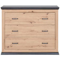 WICKELKOMMODE Benton Eichefarben, Dunkelgrau  - Eichefarben/Dunkelgrau, Natur, Holzwerkstoff/Kunststoff (110/89,5/43cm) - My Baby Lou