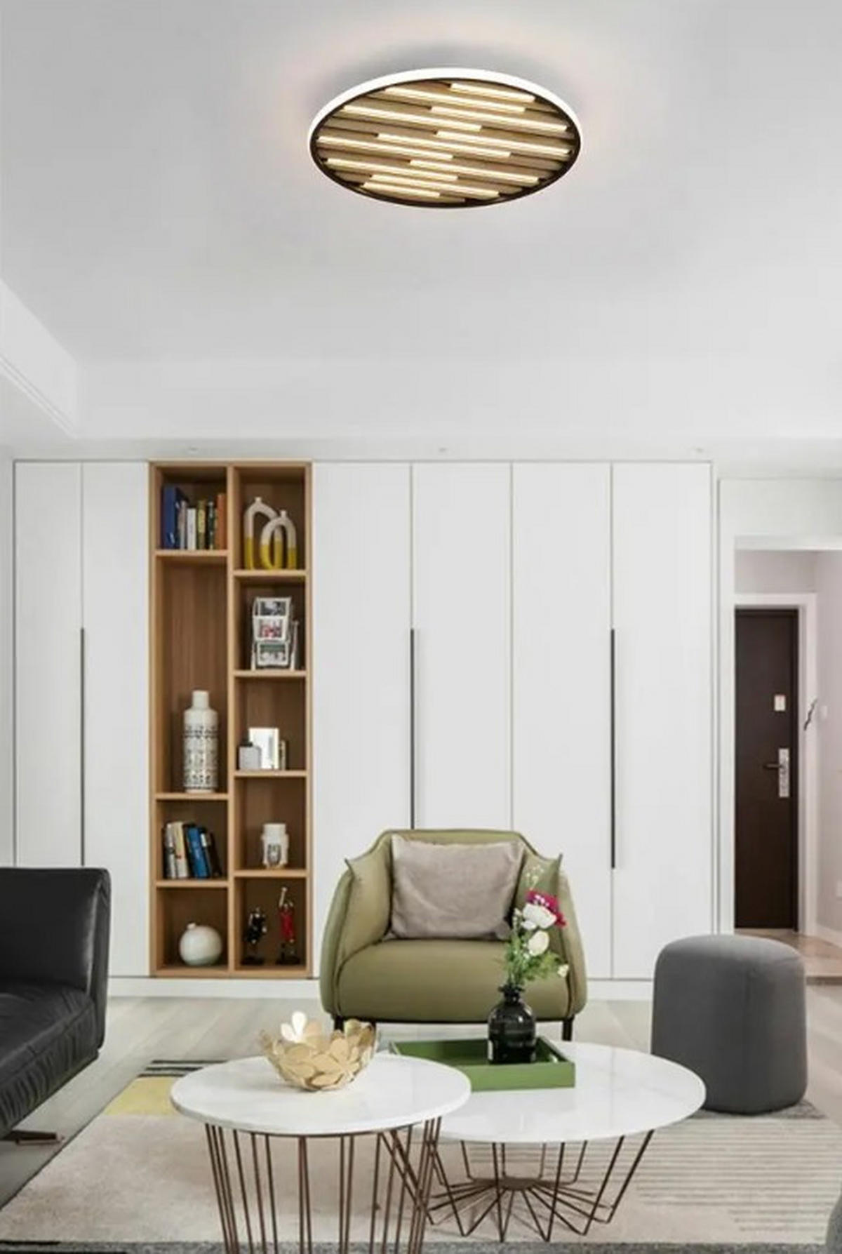 Plafonieră Cu Led  49/5,5 cm    - alb/negru, Basics, plastic/metal (49/5,5cm)