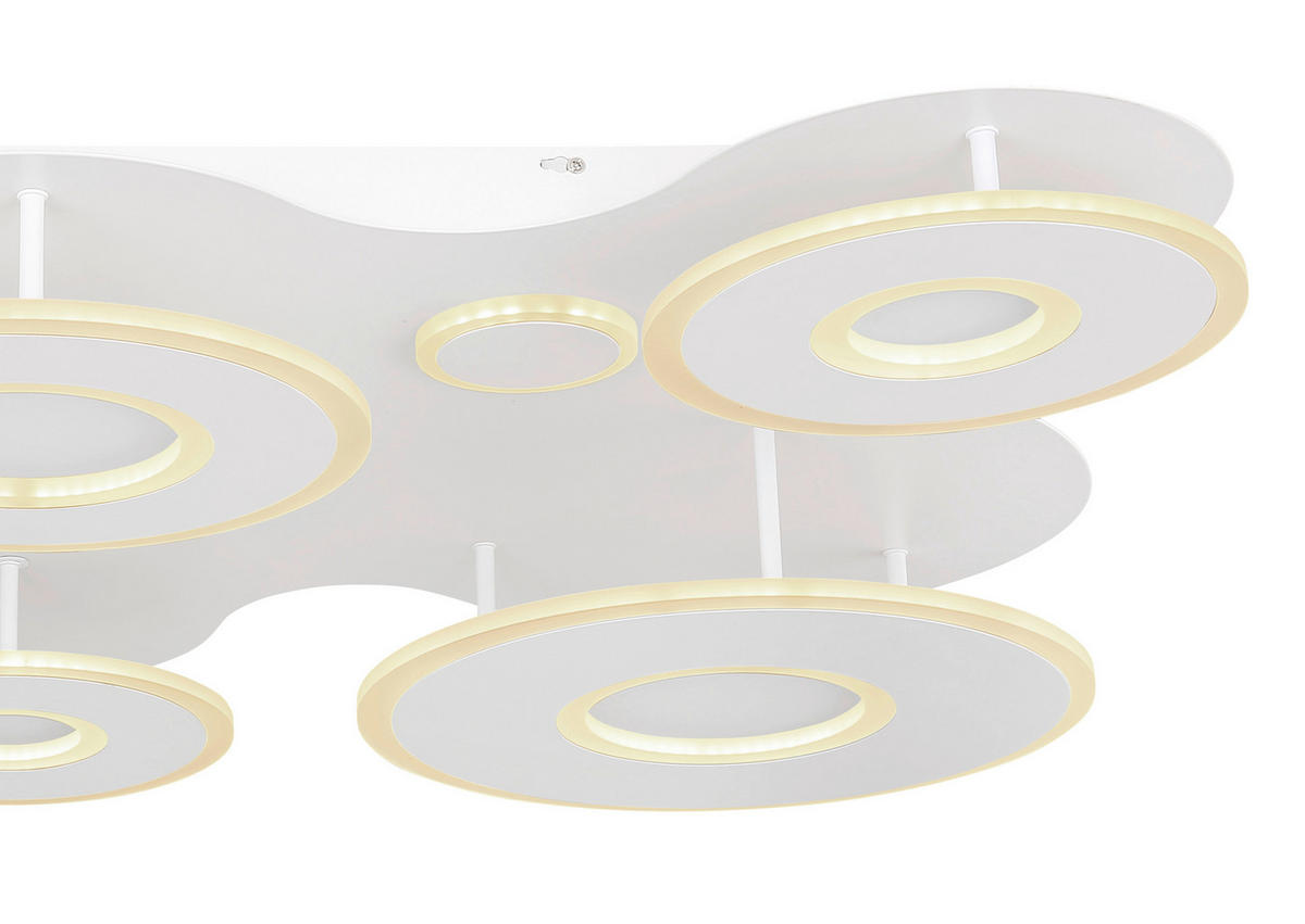 LED-DECKENLEUCHTE 107/80/15 cm   - Opal/Weiß, Design, Kunststoff/Metall (107/80/15cm)