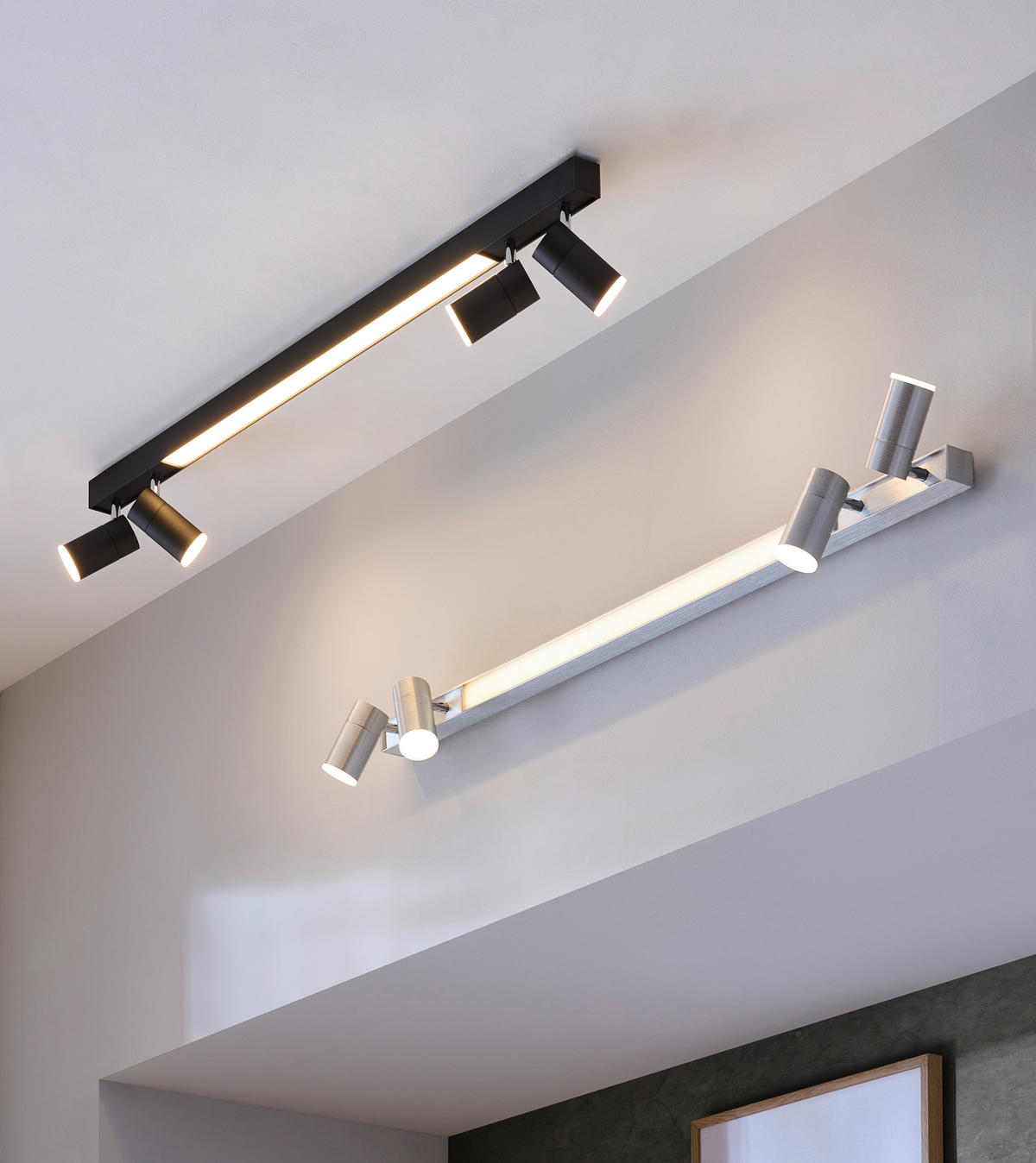 LED-DECKENLEUCHTE Pure-Lines 120/19/15 cm   - Schwarz, Design, Kunststoff/Metall (120/19/15cm) - Neuhaus PURE