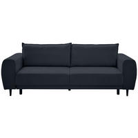 SCHLAFSOFA Chenille Dunkelblau  - Schwarz/Dunkelblau, Konventionell, Holz/Textil (245/85/92cm) - Livetastic