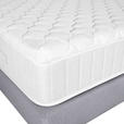 BOXSPRINGBETT 180/200 cm,  in Hellgrau, Topper, Matratzen, H3 = fest  - Hellgrau/Schwarz, Design, Holzwerkstoff/Textil (180/200cm) - Esposa