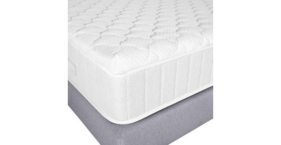 BOXSPRINGBETT 180/200 cm,  in Hellgrau, Topper, Matratzen, H3 = fest  - Hellgrau/Schwarz, Design, Holzwerkstoff/Textil (180/200cm) - Esposa