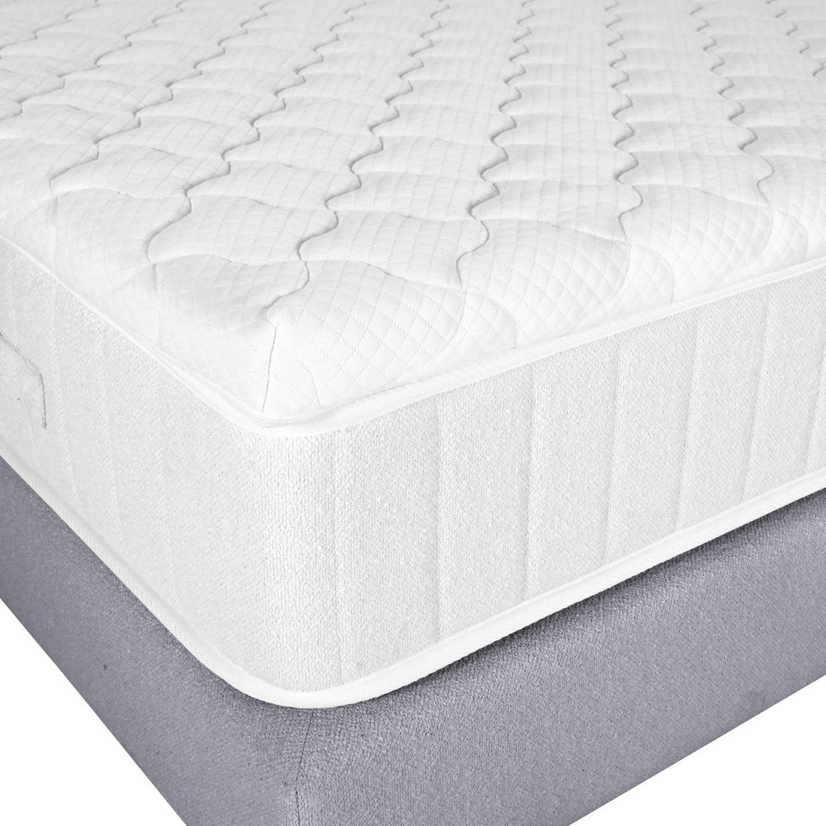 BOXSPRINGBETT 180/200 cm,  in Hellgrau, Topper, Matratzen, H3 = fest  - Hellgrau/Schwarz, Design, Holzwerkstoff/Textil (180/200cm) - Esposa