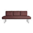 SITZBANK 209/92/78 cm  in Rosa  - Chromfarben/Rosa, Design, Textil/Metall (209/92/78cm) - Dieter Knoll