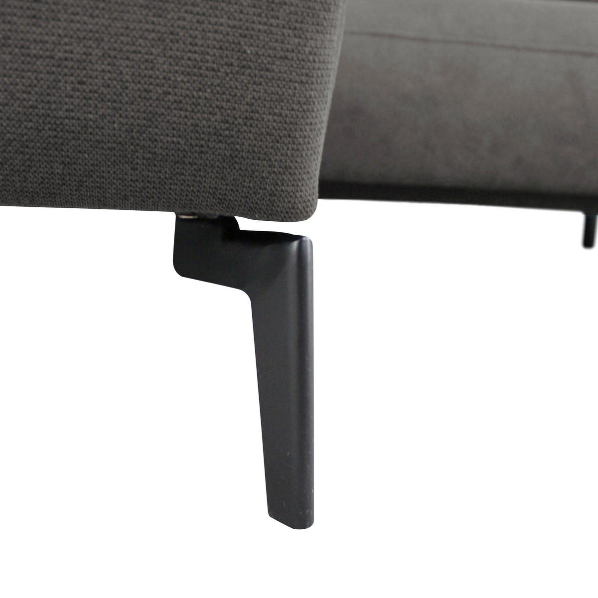 ECKSOFA Braun Flachgewebe  - Schwarz/Braun, Design, Textil/Metall (163/240cm) - MID.YOU