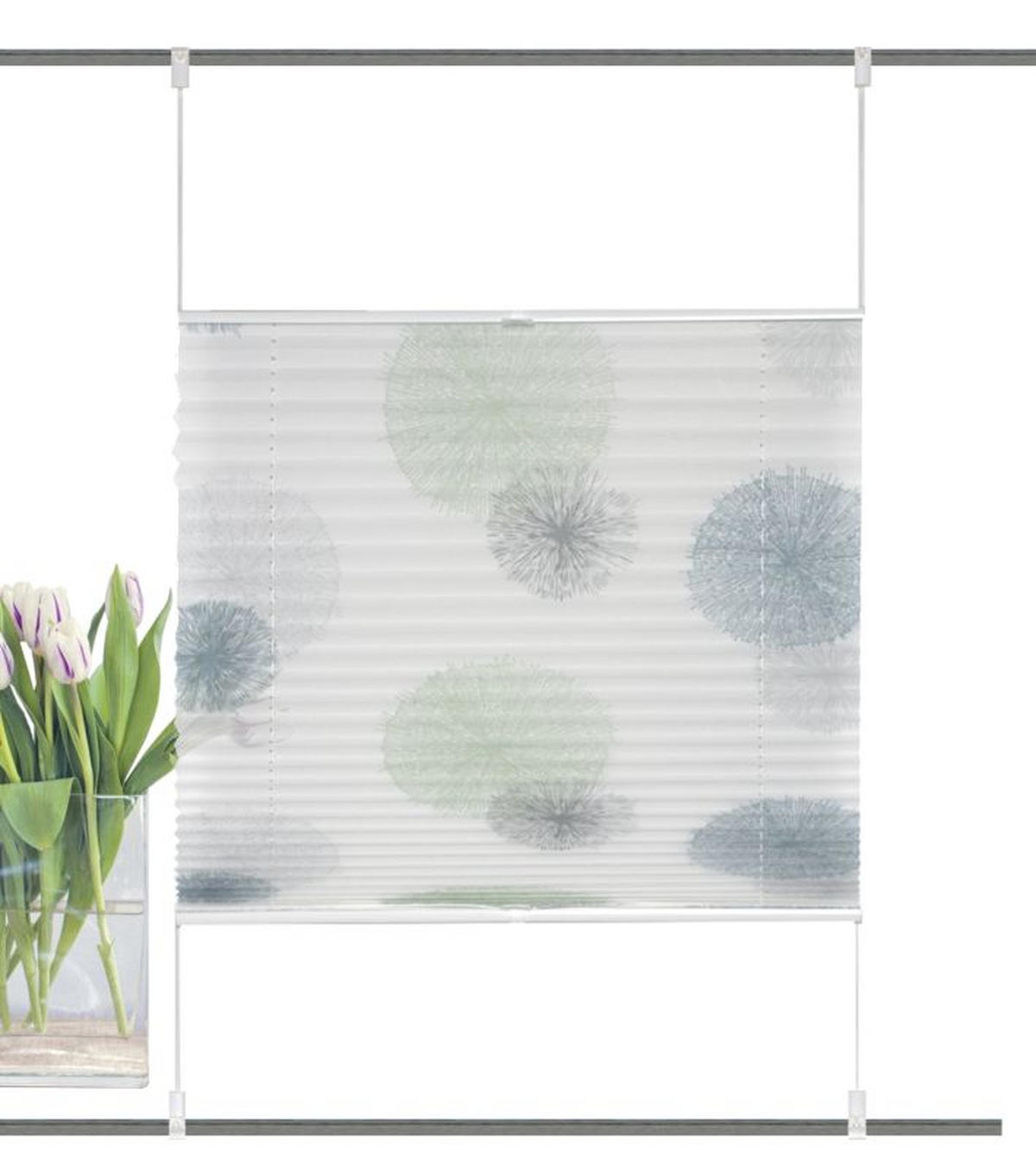 PLISSEE 90/130 cm  - Blau/Grün, KONVENTIONELL, Textil (90/130cm)