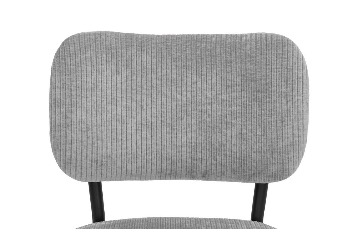 SESSEL in Cord Grau  - gris/noir, Design, textile/métal (62/76/65,5cm) - P & B