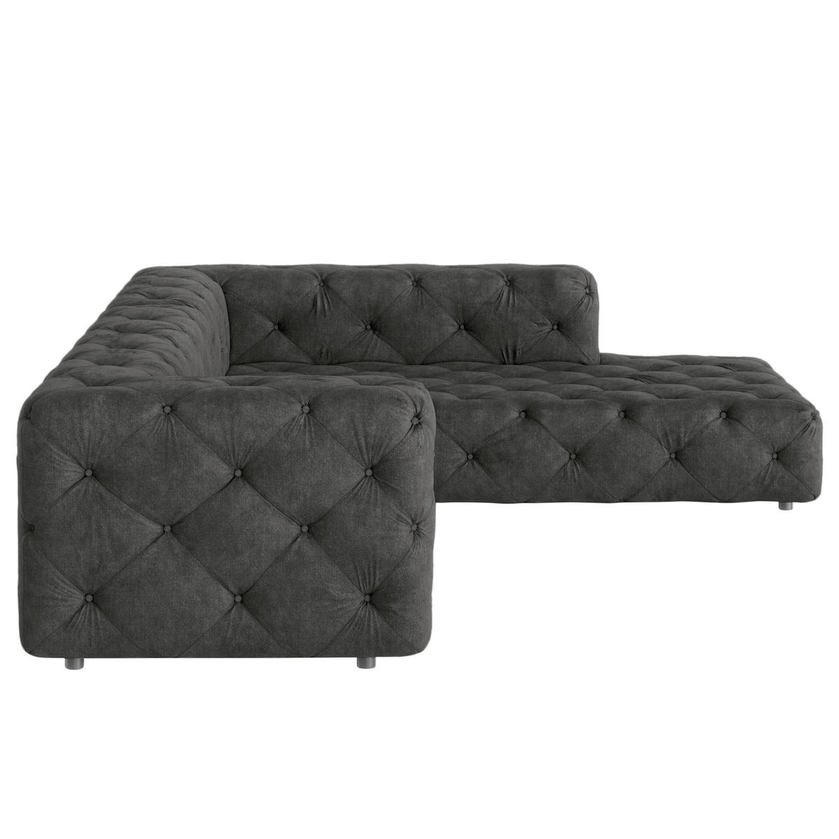 ECKSOFA Fresco in Mikrofaser Anthrazit  325/228 cm  - Anthrazit/Schwarz, Design, Kunststoff/Textil (325/228cm) - P & B