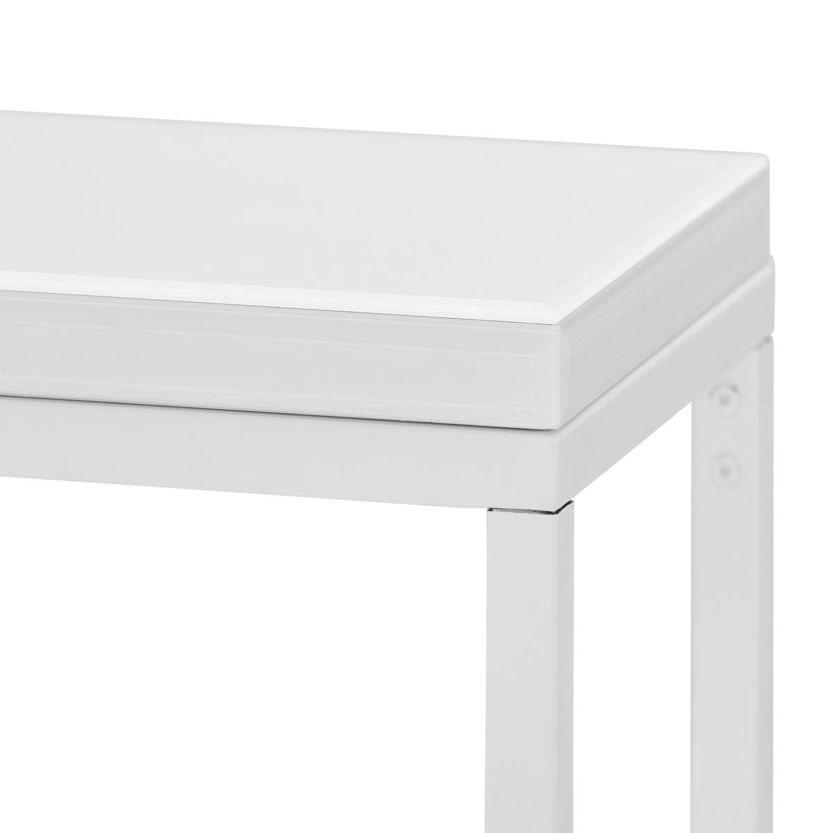 KONSOLENTISCH Weiß  - Weiß, LIFESTYLE, Glas/Holzwerkstoff (90/25/74cm) - Xora