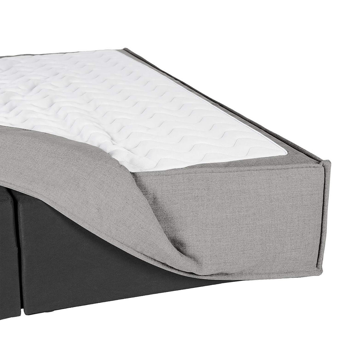 BOXSPRINGBETT 270/200 cm  in Hellgrau  - Hellgrau, Design, Textil (270/200cm) - home24