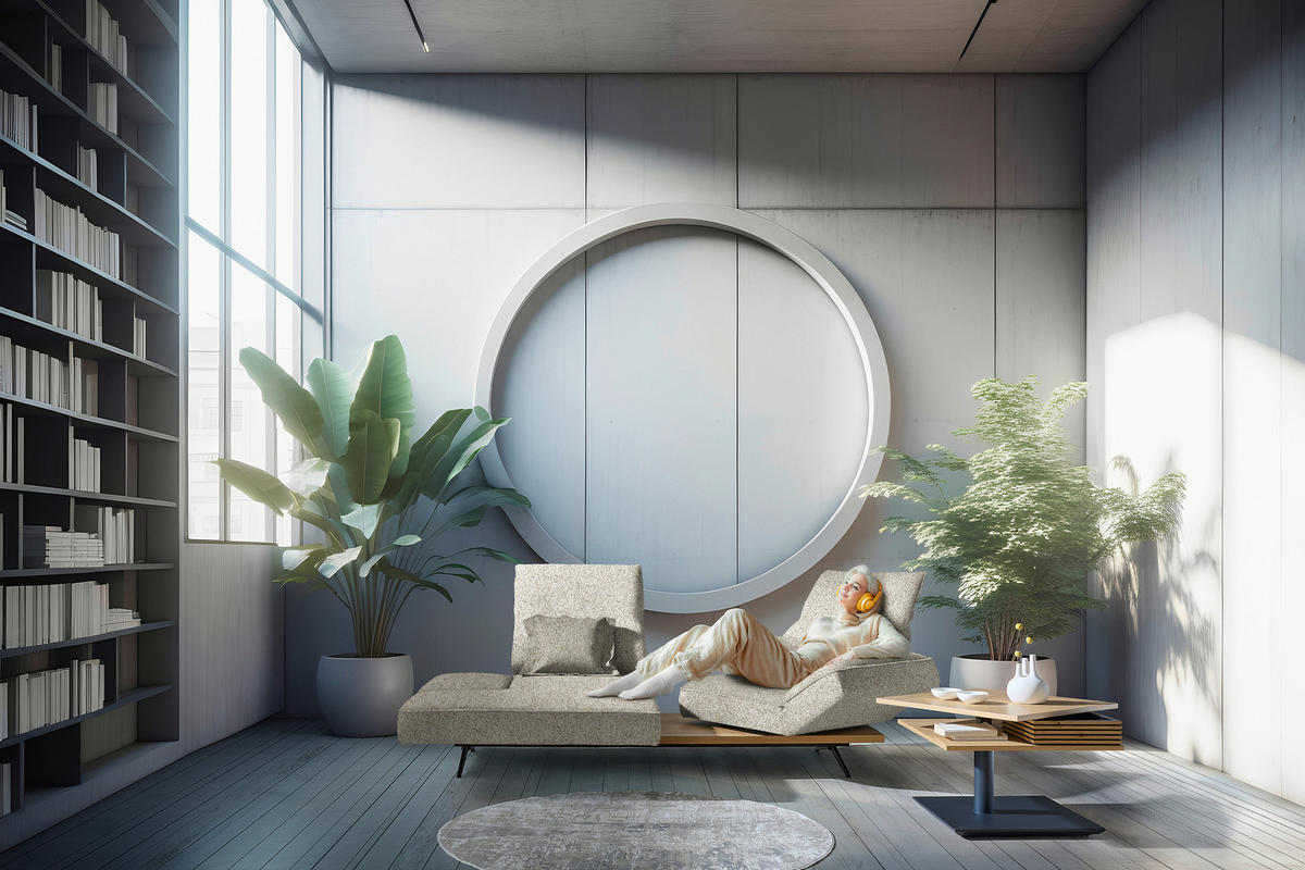 ECKSOFA Chenille Cappuccino  - Schwarz/Cappuccino, Design, Holz/Textil (132/240cm) - Koinor