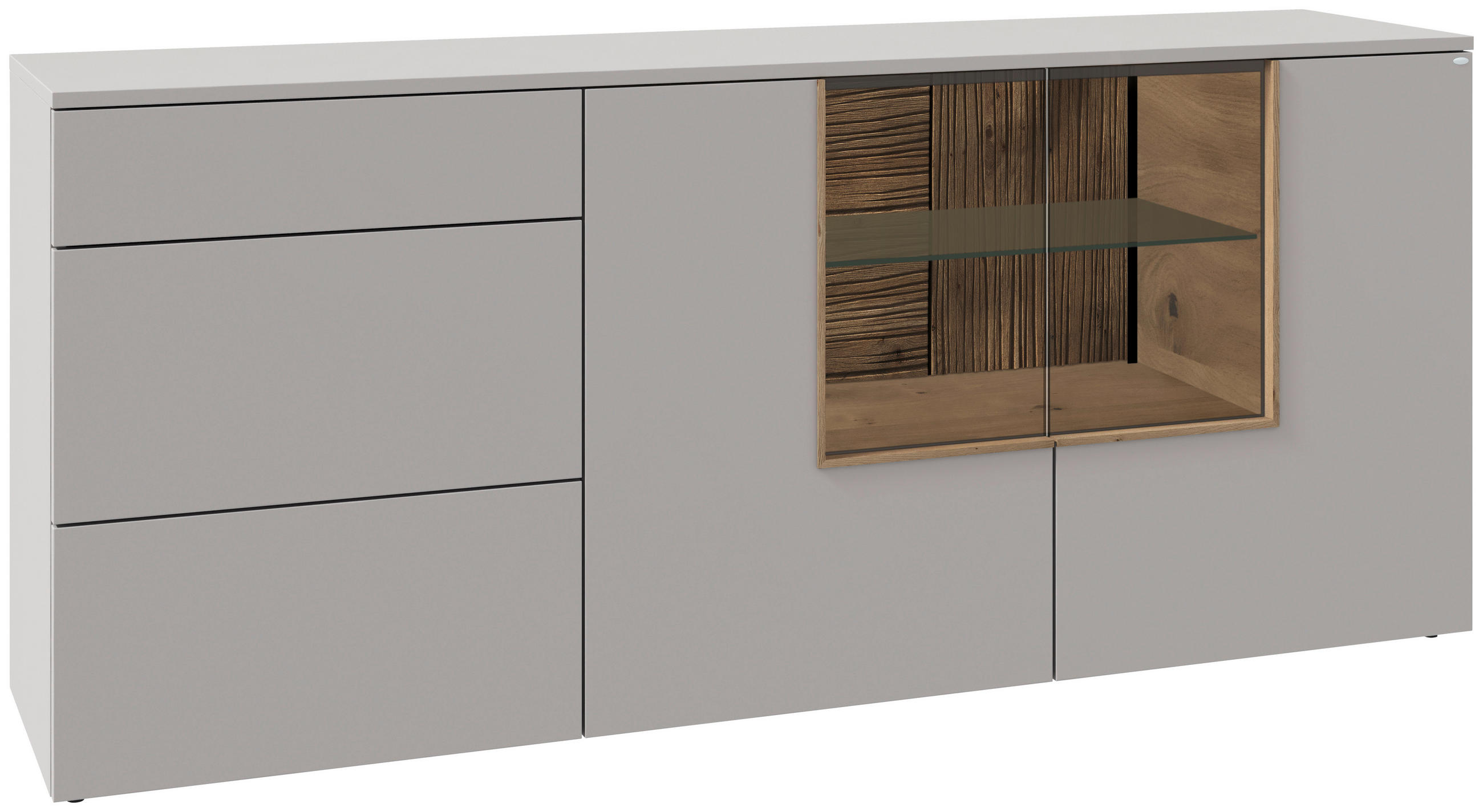 SIDEBOARD VLACERA LIVING 192/84/45 cm 3 Schublade(n)  - Taupe/Wildeiche, Design, Glas/Holz (192/84/45cm) - Voglauer