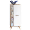 MIDISCHRANK 50,5/128/33 cm  - Eichefarben/Weiß, Design, Glas/Holzwerkstoff (50,5/128/33cm) - Xora